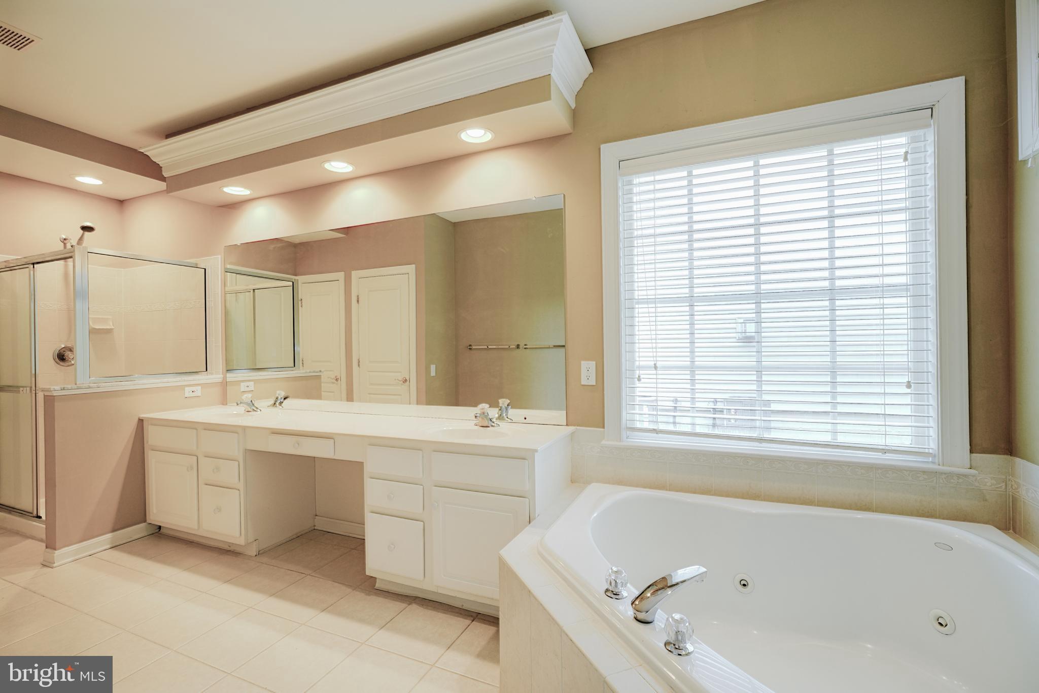 15 Ridings Way West Chester, PA 19382 - Photo 22 of 41 a bathroom with a bath tub a sink a mirror a vanity and a window