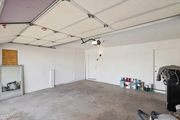a view of a garage