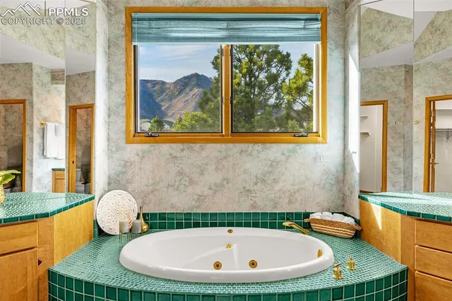 a view of a bathroom with a shower