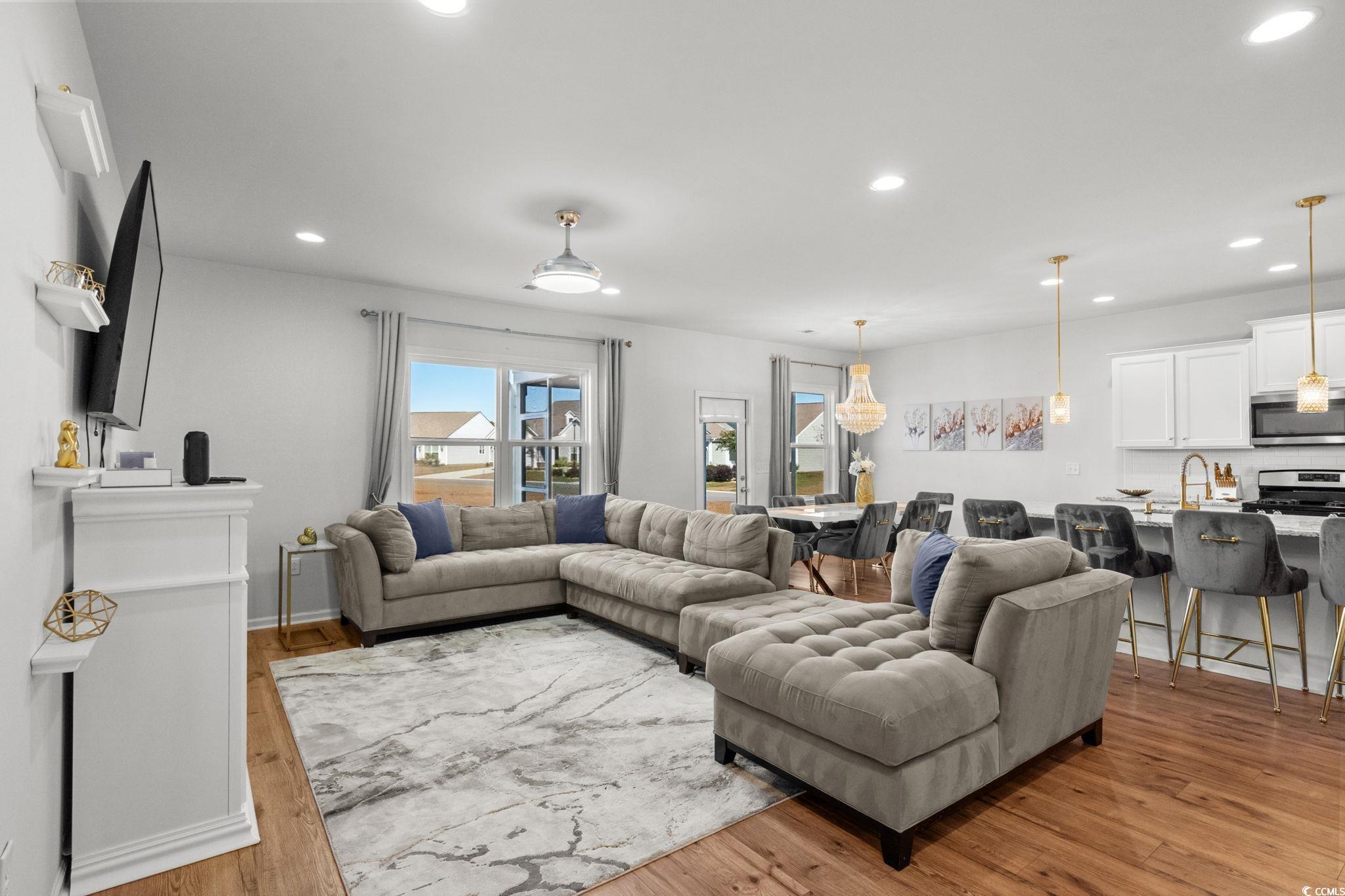 1663 Villena Drive Myrtle Beach, SC 29579 - Photo 12 of 40 Living room featuring recessed lighting and light wood finished floors