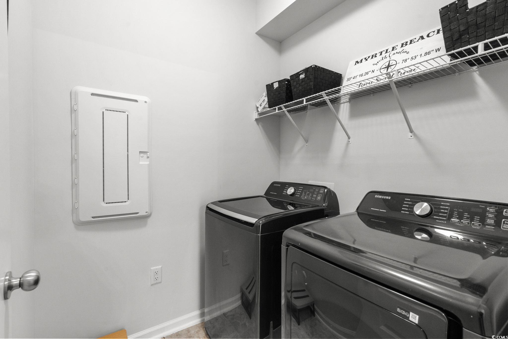 1663 Villena Drive Myrtle Beach, SC 29579 - Photo 29 of 40 Washroom featuring washing machine and dryer and electric panel