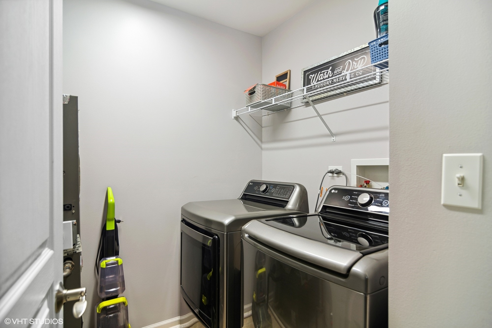 655 Pointe Drive Crystal Lake, IL 60014 - Photo 15 of 22 a utility room with dryer washer and stair