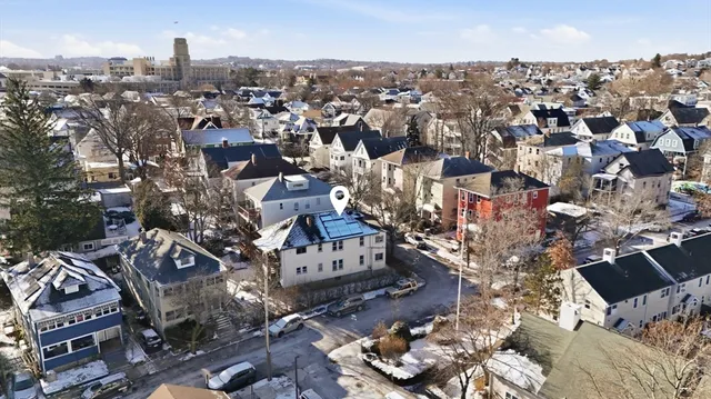 an aerial view of multiple house