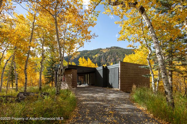 a view of a house with a tree in front of it