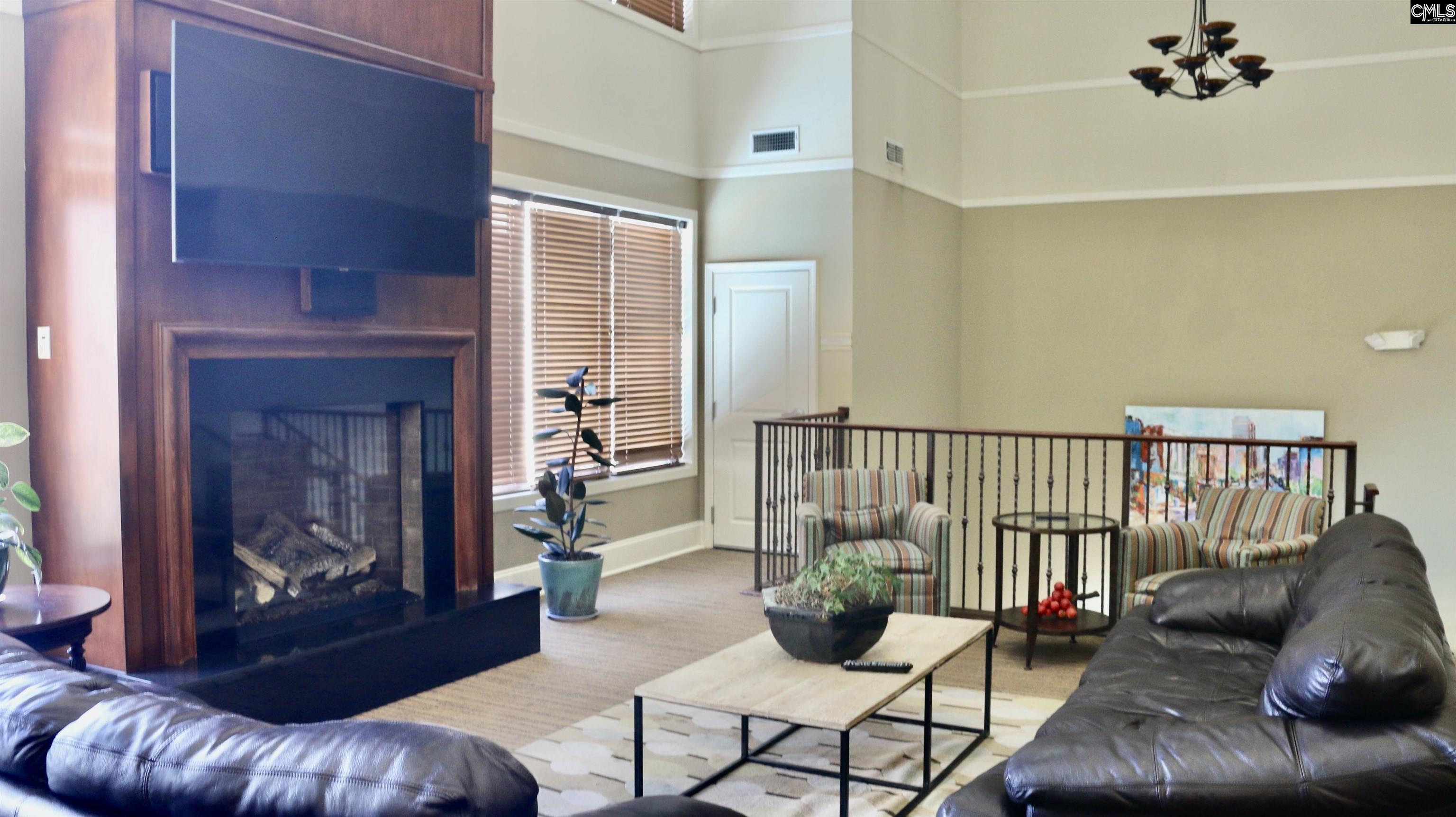 601 Main Street, Unit 323 Columbia, SC 29201 - Photo 52 of 68 a living room with furniture and a fireplace