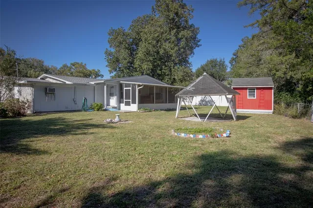 a backyard of a house