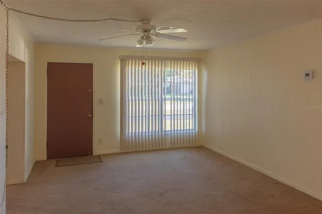 an empty room with a window