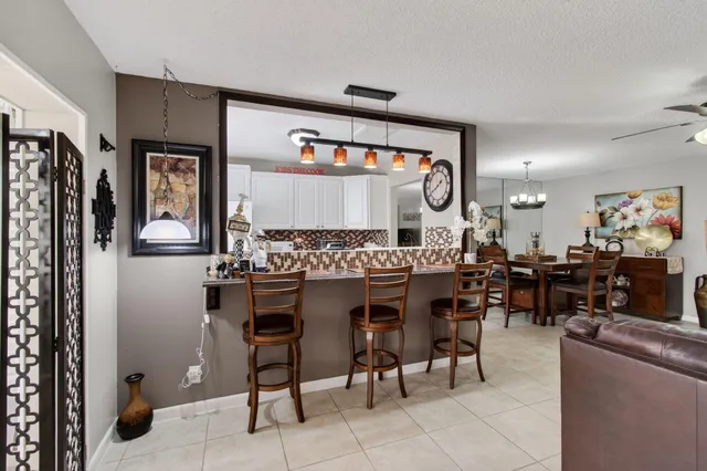 a view of a dining area with furniture