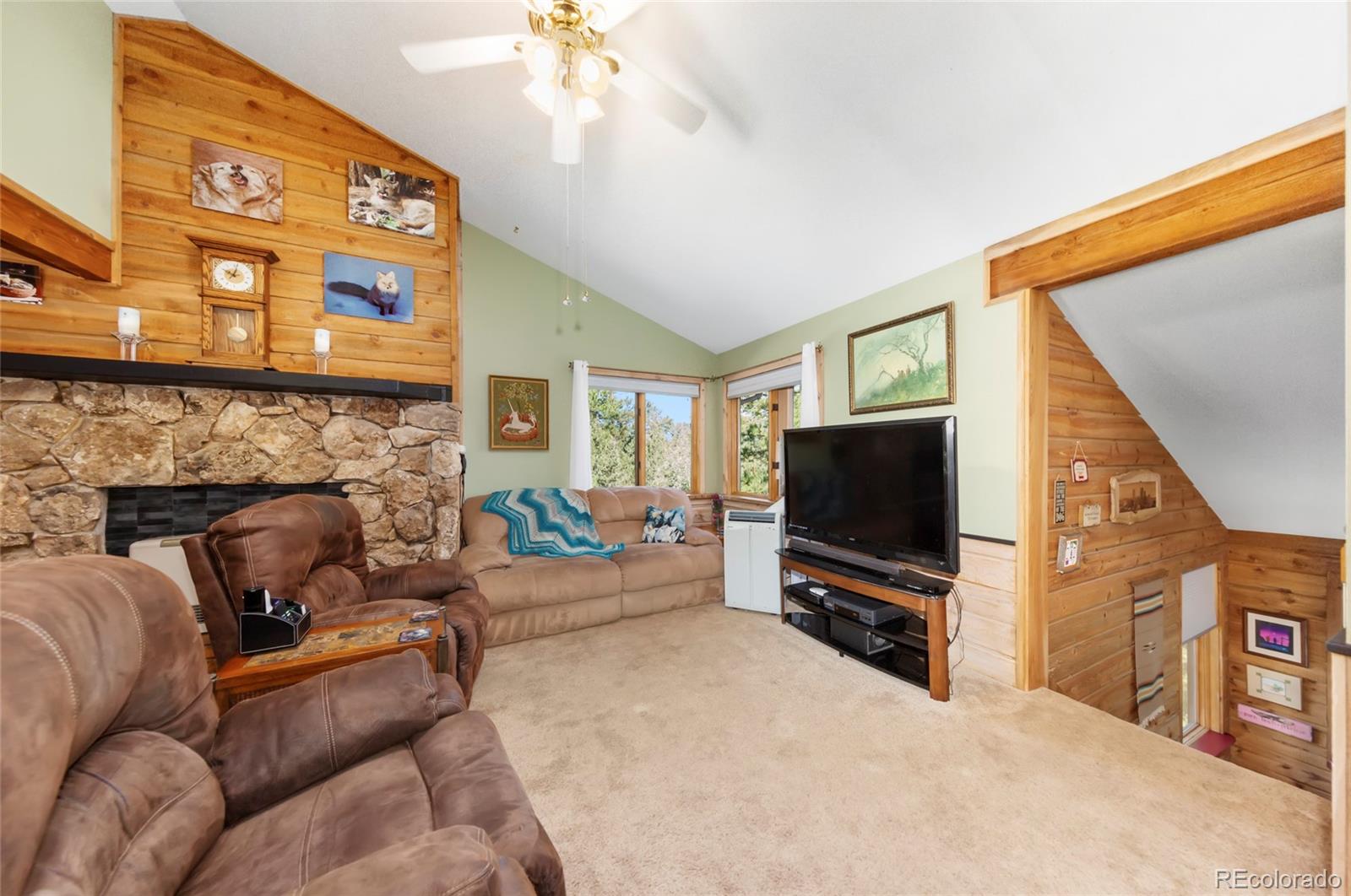 444 Nova Road Pine, CO 80470 - Photo 10 of 40 a living room with furniture and a flat screen tv