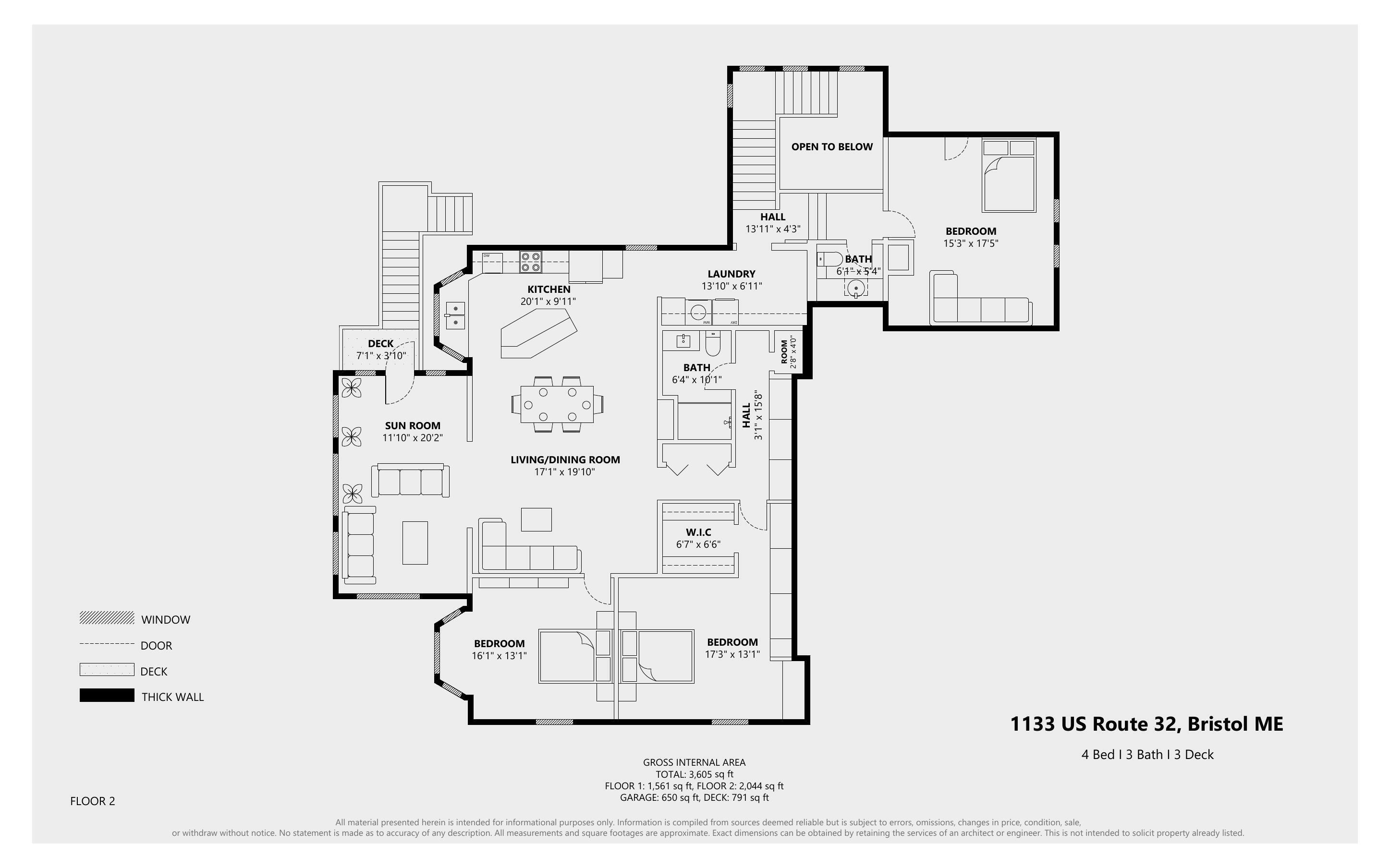 1133 Highway 32 Round Pond, ME 04564 - Photo 29 of 38 Main unit (second floor)