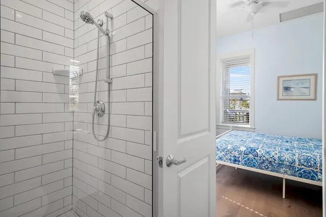 a bathroom with a shower