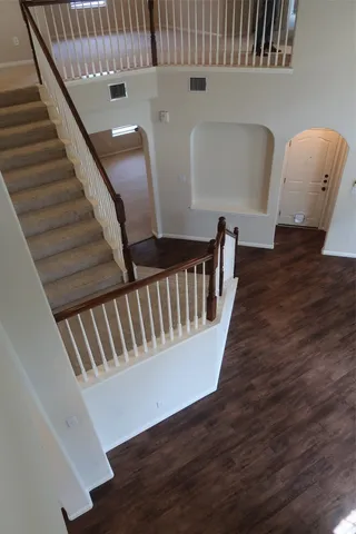 a view of an empty walk in closet