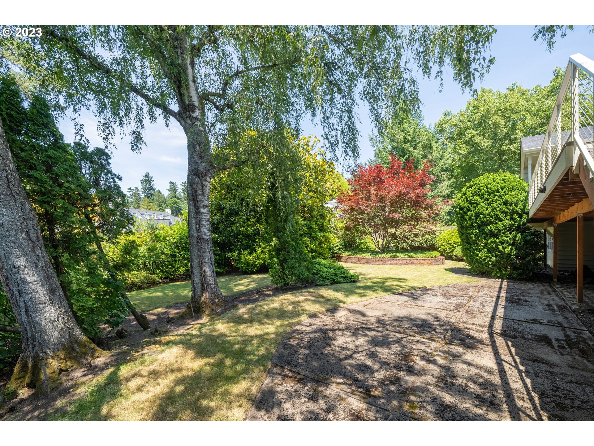 3815 Southwest 50th Avenue Portland, OR 97221 - Photo 28 of 36 a view of a yard with plants and large trees