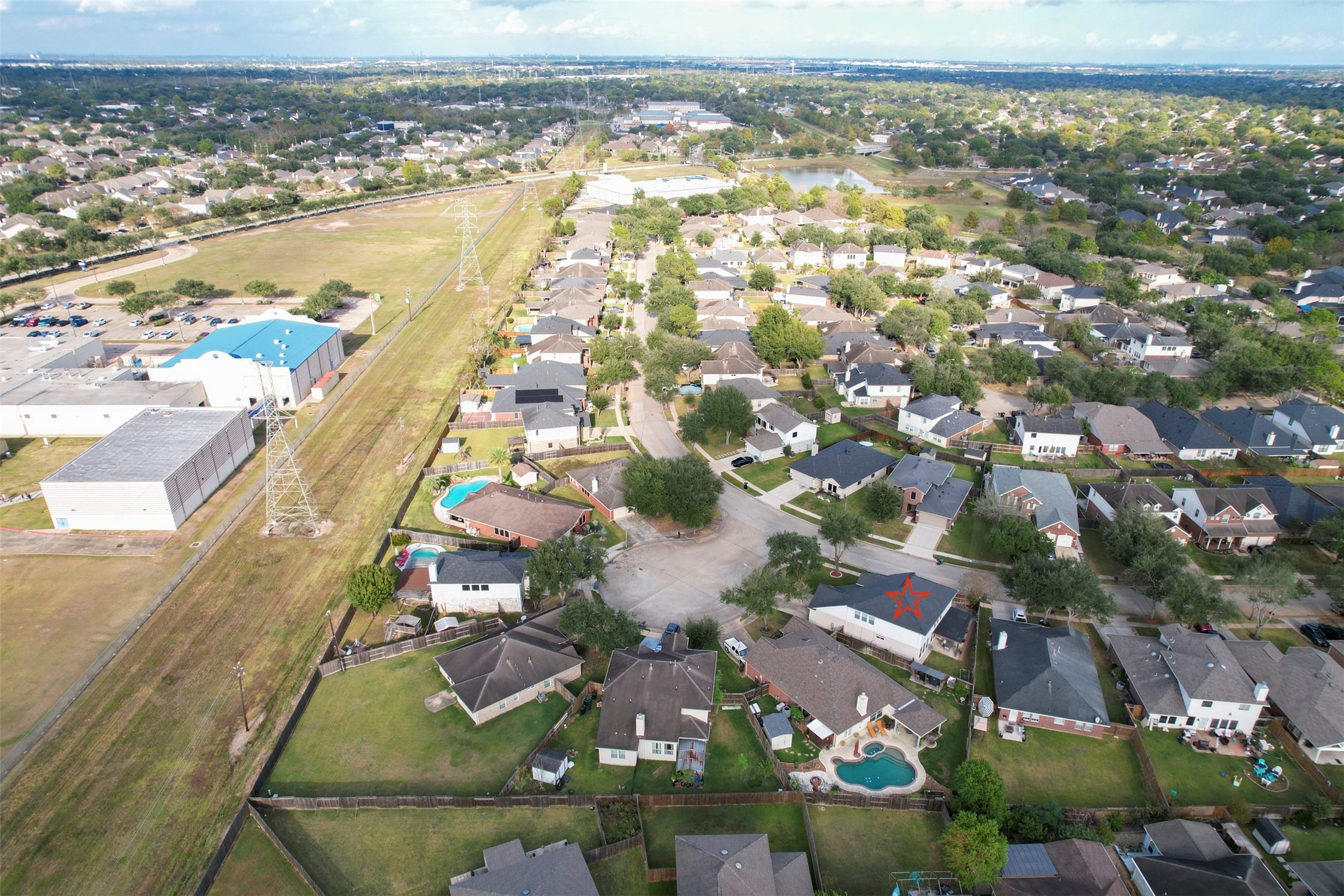 9214 Windy Spring Court Houston, TX 77089 - Photo 48 of 50 an aerial view of residential building and lake