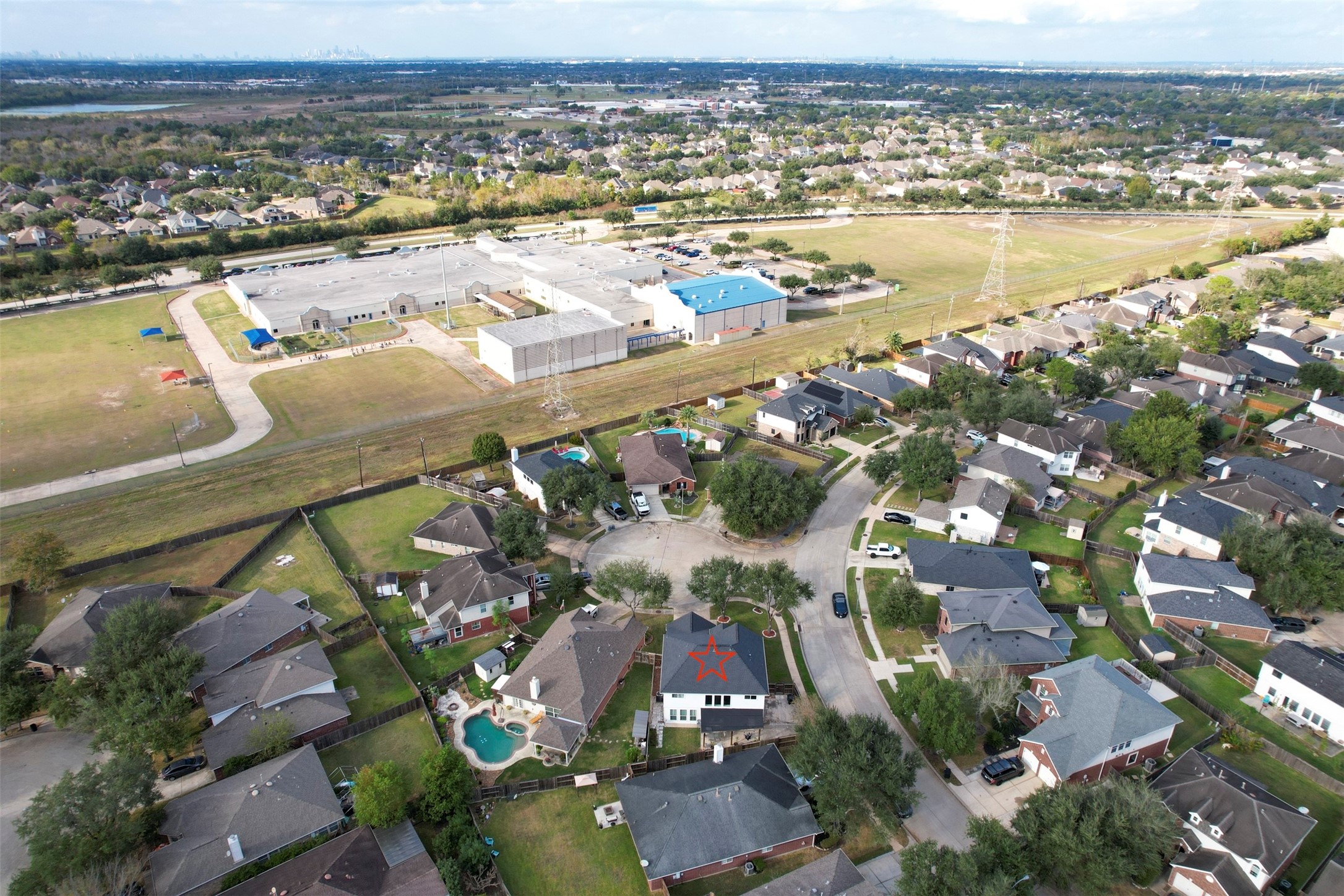 9214 Windy Spring Court Houston, TX 77089 - Photo 49 of 50 an aerial view of residential building and lake