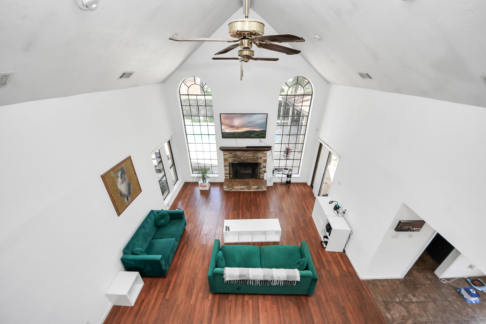 4712 Country Club View Baytown, TX 77521 - Photo 44 of 50 a living room with furniture and a fireplace