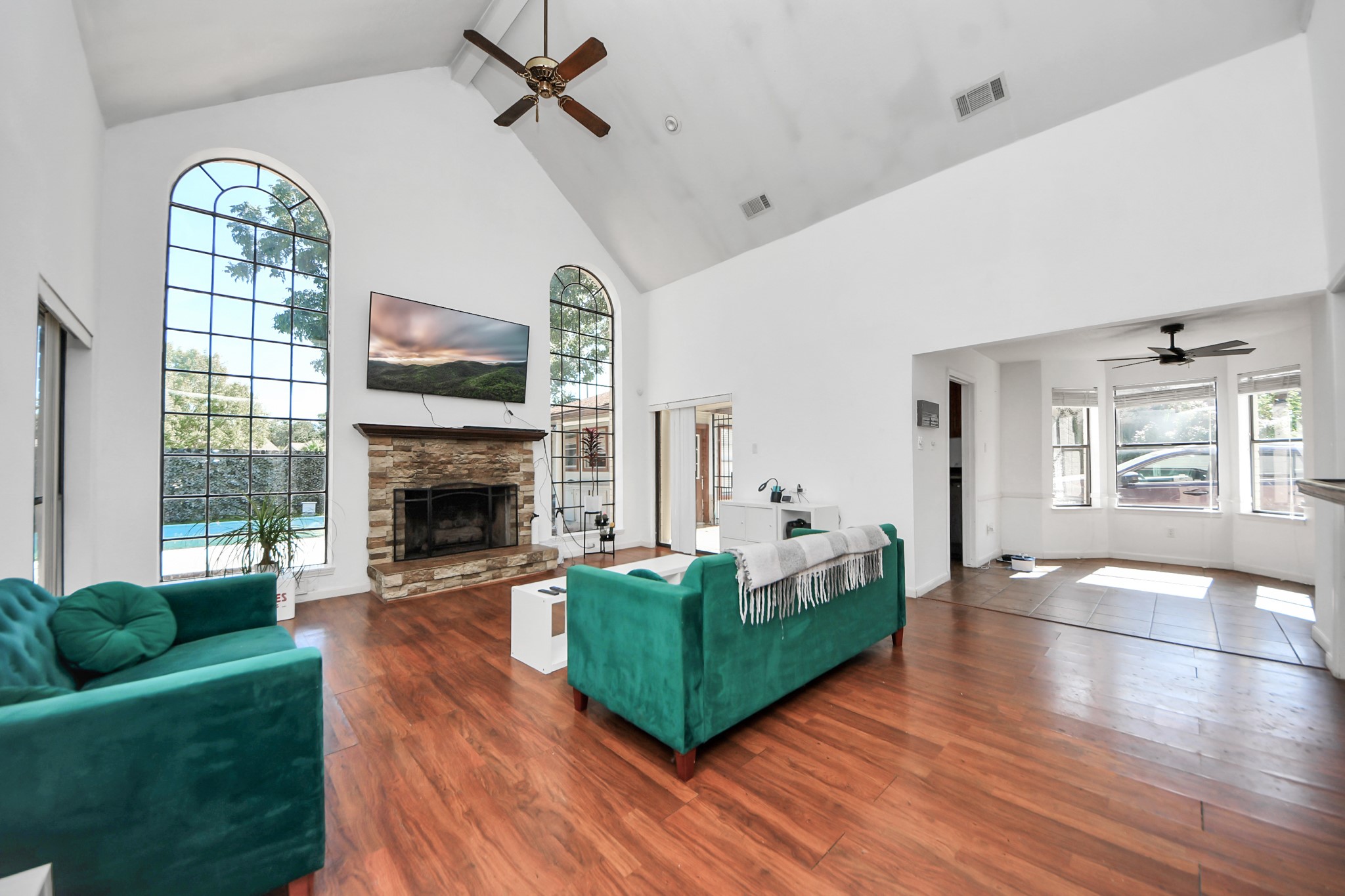 4712 Country Club View Baytown, TX 77521 - Photo 10 of 50 a living room with furniture and a fireplace