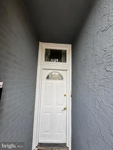 a view of a door of the house