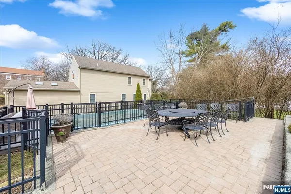 an aerial view of a highlighted house