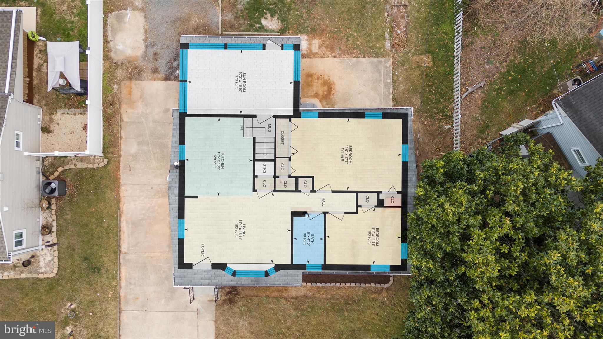 7831 Overhill Road Glen Burnie, MD 21060 - Photo 55 of 57 aerial view of residential house with outdoor space and parking