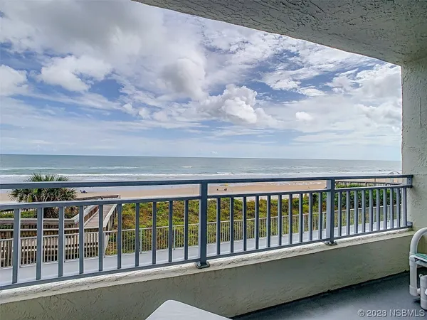 a view of a city from a balcony