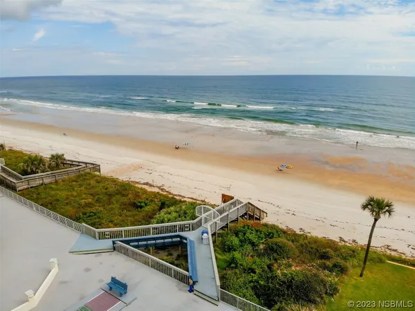 aerial view of a balcony with outdoor space
