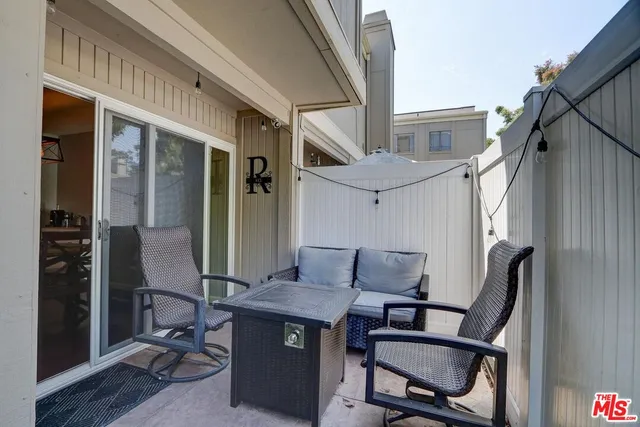 a view of an outdoor space with seating area