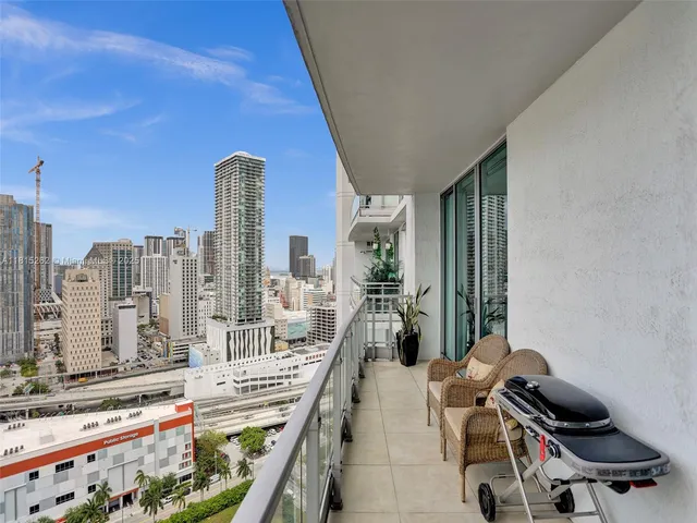 a view of balcony with city view