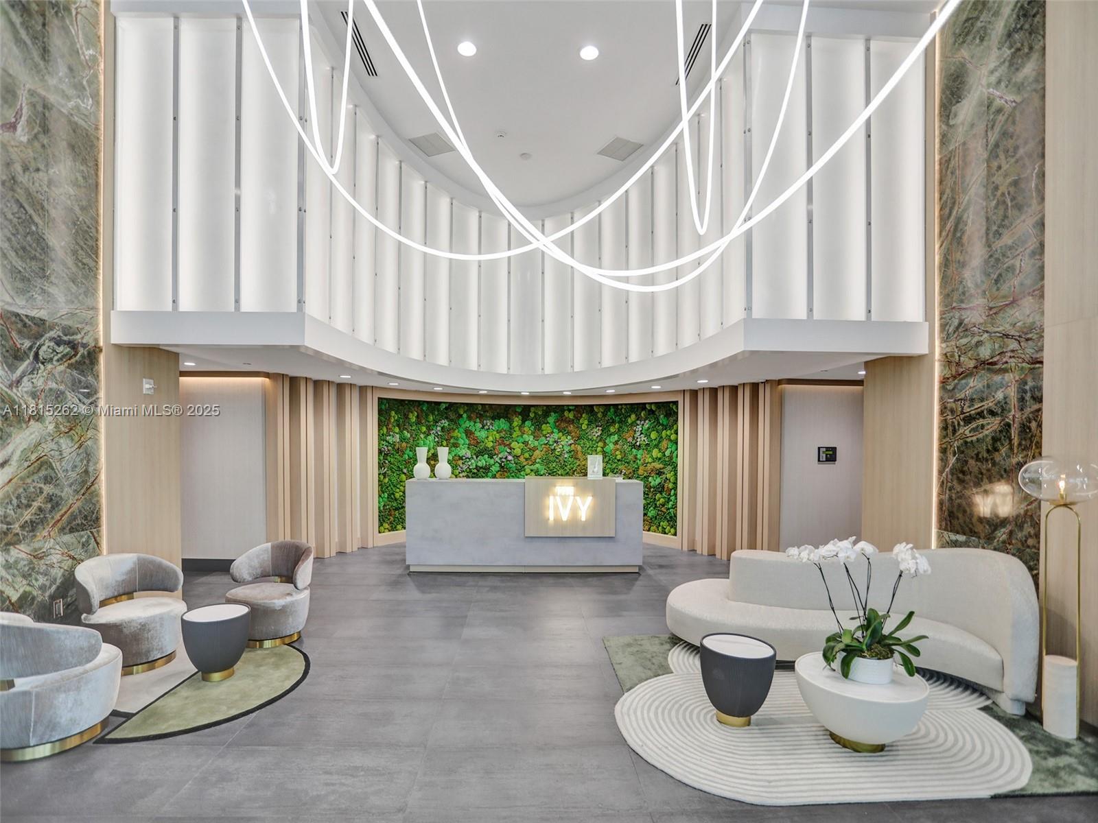 90 Southwest 3rd Street, Unit 2809 Miami, FL 33130 - Photo 39 of 67 a living room with furniture and a potted plant