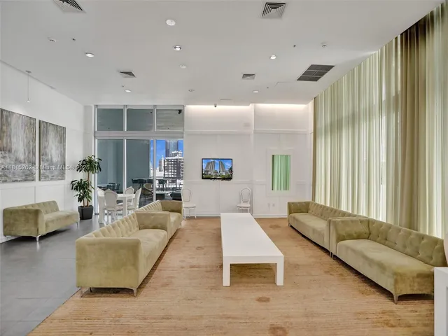 a front view of a multi story building