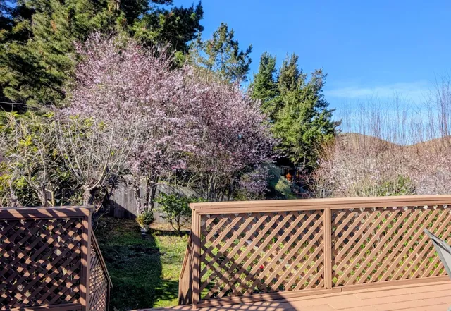 a view of a black and white fence