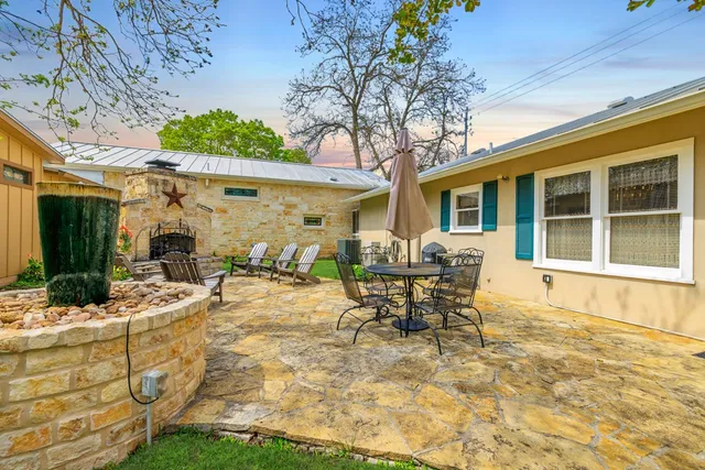 a living room with furniture