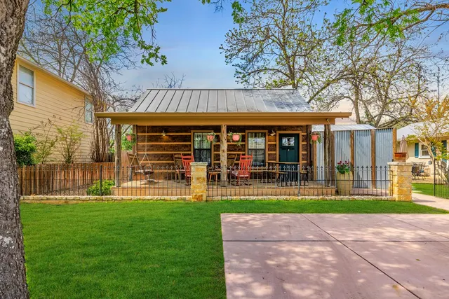 a front view of a house having patio