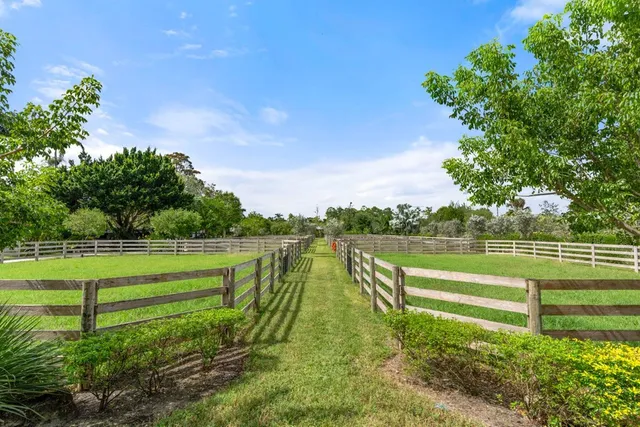 a view of a lake with a park