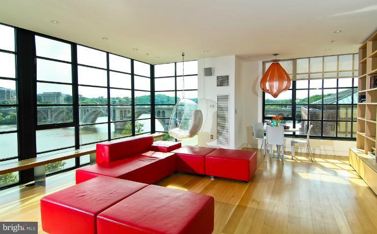 3303 Water Street Northwest, Unit 7AN Washington, DC 20007 - Photo 26 of 30 a living room with furniture and a large window
