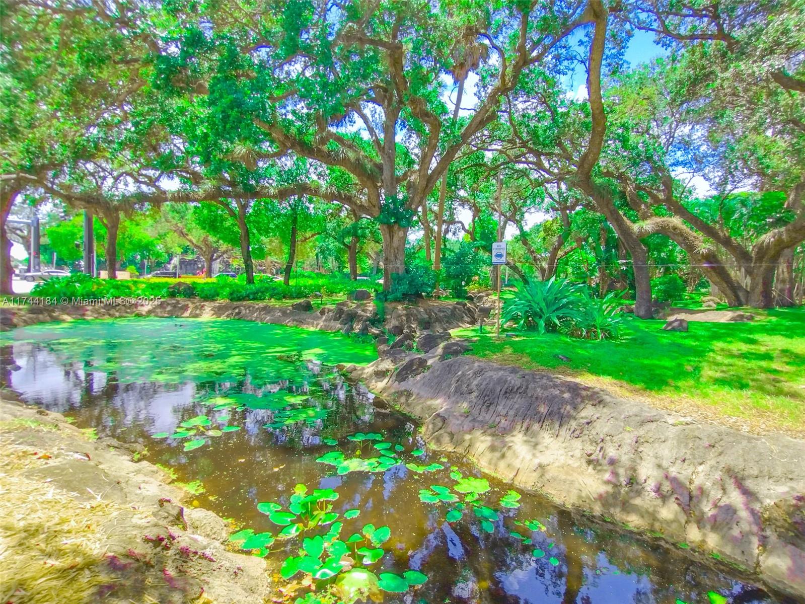 4174 Inverrary Drive, Unit 706 Lauderhill, FL 33319 - Photo 46 of 59 a backyard of a house with lots of green space and fountain
