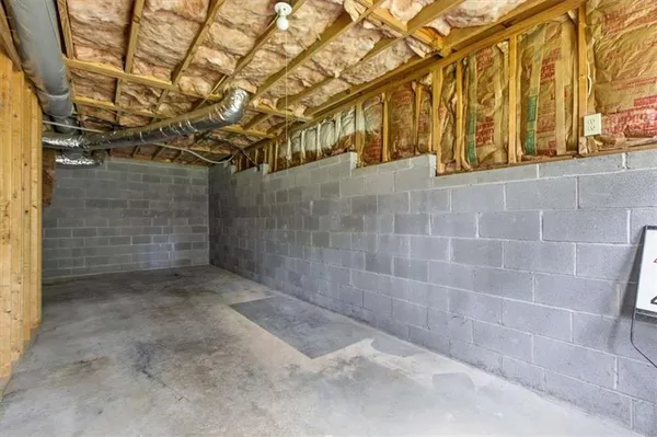 a view of a pathway with a building in the background