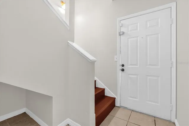 a view of an entryway with hallway