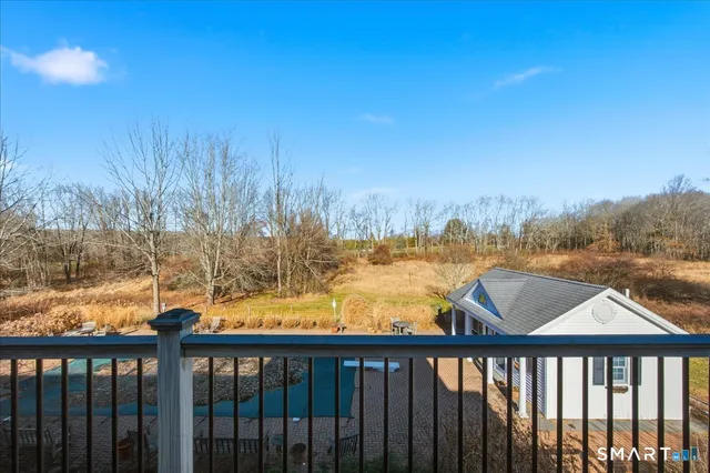 a view of a trees in a yard