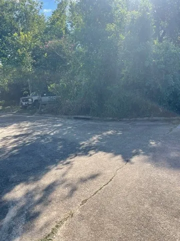 a view of a yard with a slide