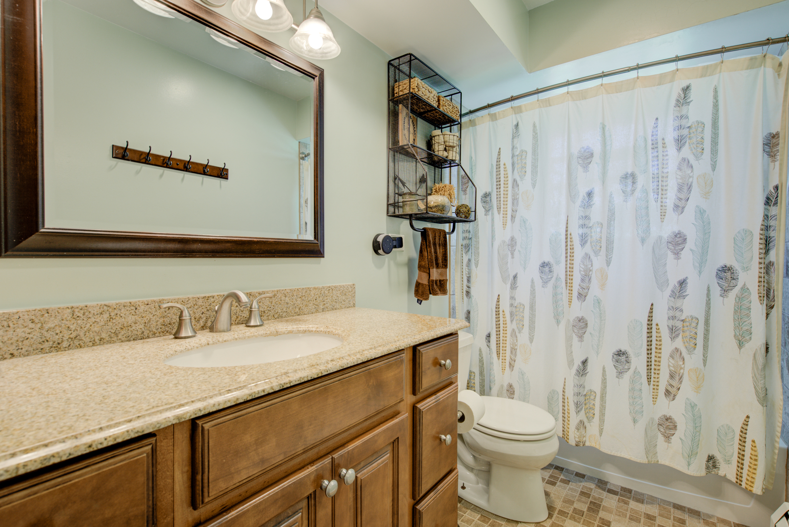 272 Scott Street Wheeling, IL 60090 - Photo 18 of 28 a bathroom with a granite countertop sink toilet and shower