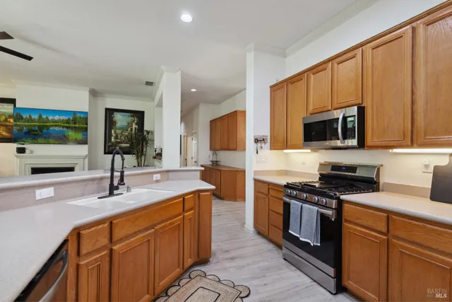 a workspace with furniture and window