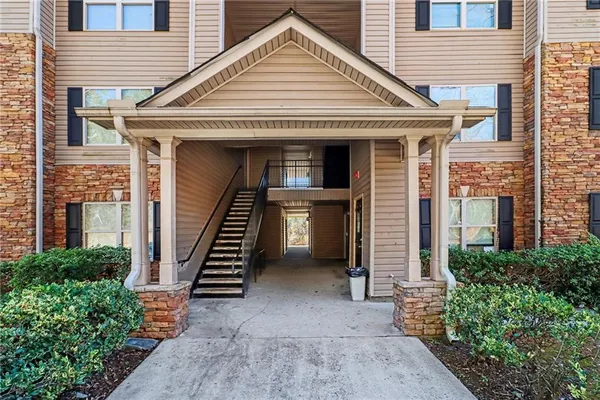 front view of a house with stairs