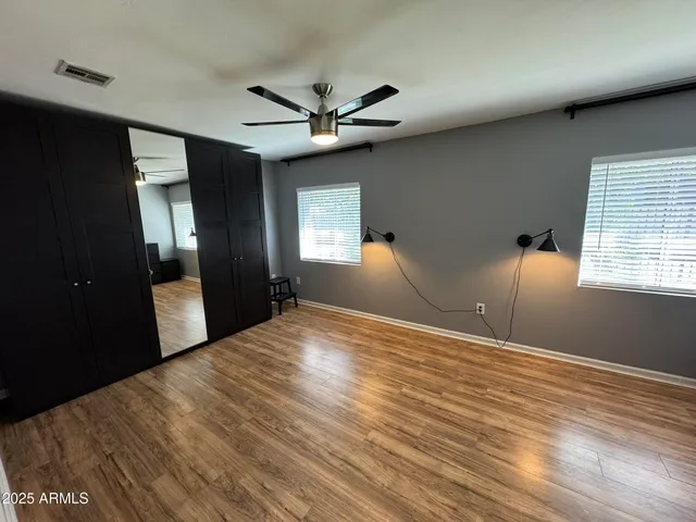 a room with a closet