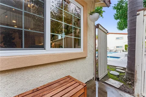 a view of a balcony with an outdoor space