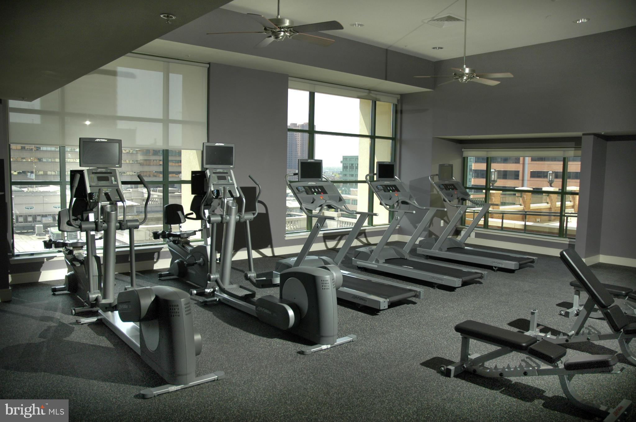 414 Water Street, Unit 2913 Baltimore, MD 21202 - Photo 5 of 10 Fitness Center Bikes Treads Free Weights