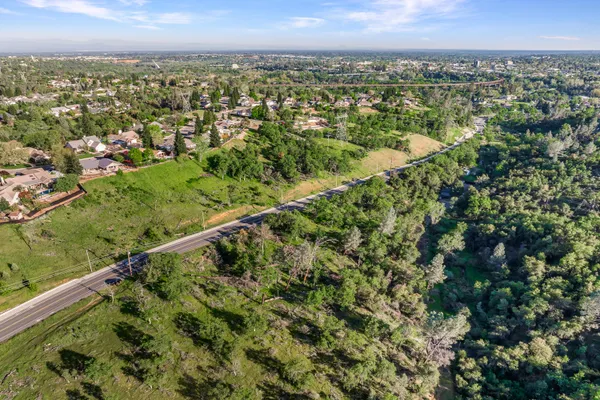 a view of a yard with potted plants