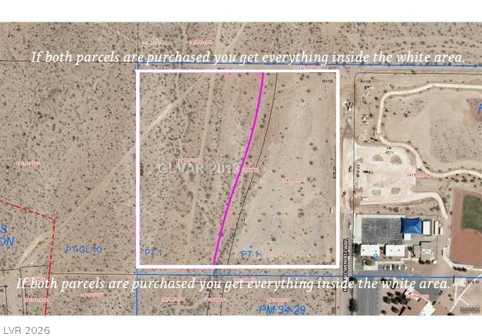 Michael Wendell Way Searchlight, NV 89046 - Photo 7 of 7 NOTE: If both parcels are purchased you get all 8.07 acres in the white area