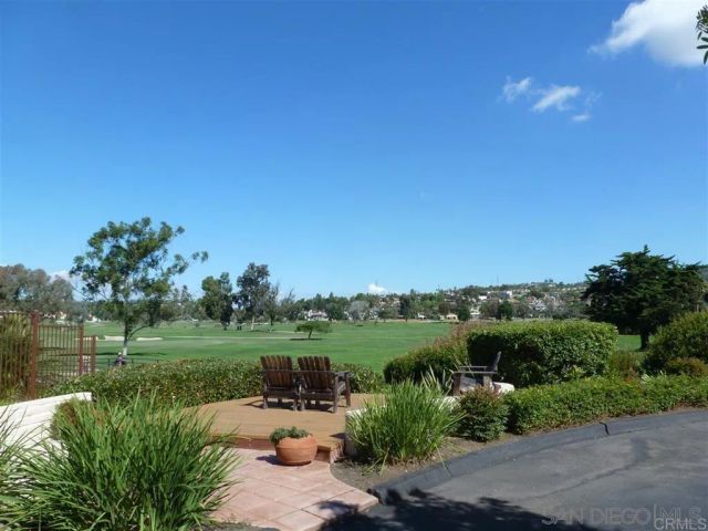 a view of a garden with a outdoor space