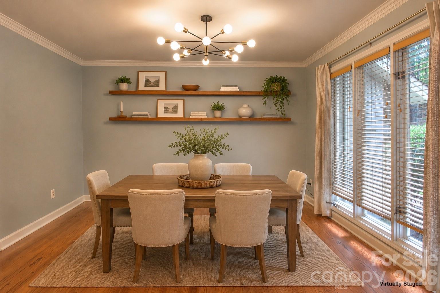 3408 Providence Manor Road Charlotte, NC 28270 - Photo 14 of 39 a view of a dining room with furniture window and wooden floor
